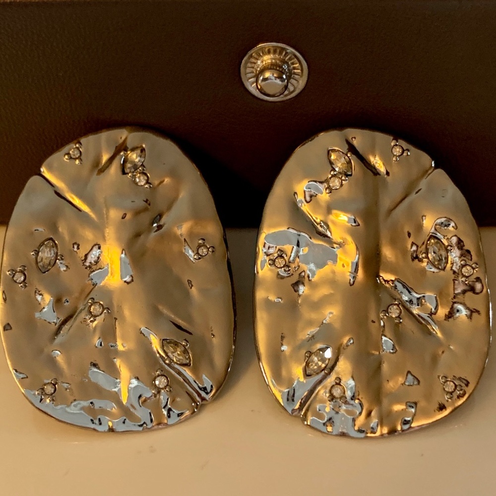 Alexis Bittar Encrusted Rocky Disc ClipOn Earrings
